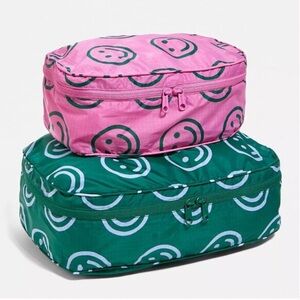 Baggu Packing Cube Set - Happy Mix (Raspberry Happy, Forest Happy)